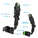 Car Phone Holder Rotating Car Back Seat Rearview Mirror Stand (Green)
