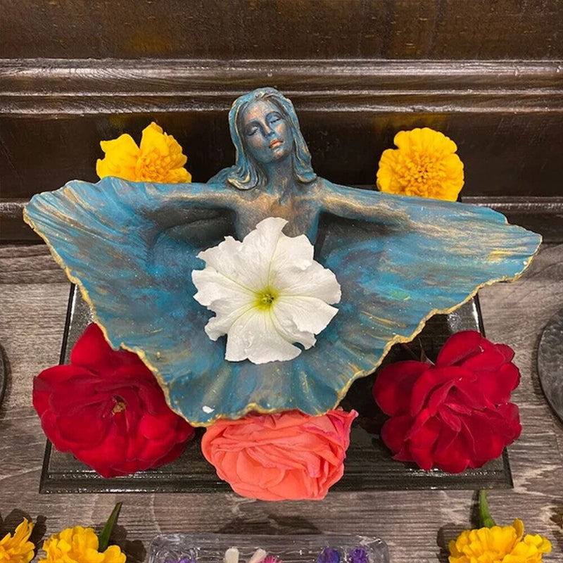 Clam Shell Goddess Ocean Altar Bowl Sculpture Figures Home Decor Craft Gift