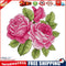 Counted Pink Rose Partial Embroidery 14CT DIY Cross Stitch Art Canvas Kit