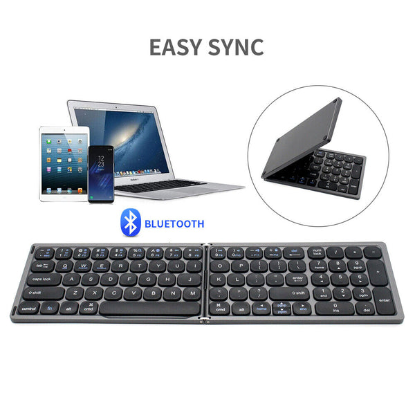 Folding Keyboard Bluetooth Wireless Keypad For iOS Android Windows iPad Tablet