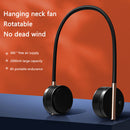 Foldable Summer Air Cooling Hanging Neck Fan Leafless Personal Fans (Black)