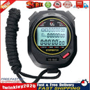 Digital Stopwatch Chronograph Sports Timer Stop Watch (Black/ 60 Tracks) Newly