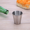 4pcs Drinking Glass Stainless Steel Shot Glasses Cups Wine Beer Whiskey Cup