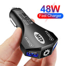 Dual USB QC3.0 48W Car Charger Mobile Phone Fast Charging Adapter (Black) Newly