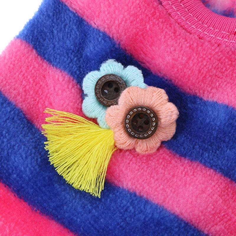 Winter Pet Dog Cat Clothes Fleece Apparel Small Animal Costume(Blue)(S)(2)