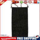 Fashion Women Rhinestone Messenger Bag Chain Mini Purse Phone Bags (Black)