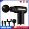 Mini Electric Fascia Gun w/ 4 Heads USB Rechargeable Relax Massager (Black)