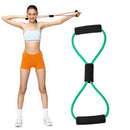 8 Word Rubber Yoga Fitness Chest Expander Rope Workout Equipment (Green) Newly