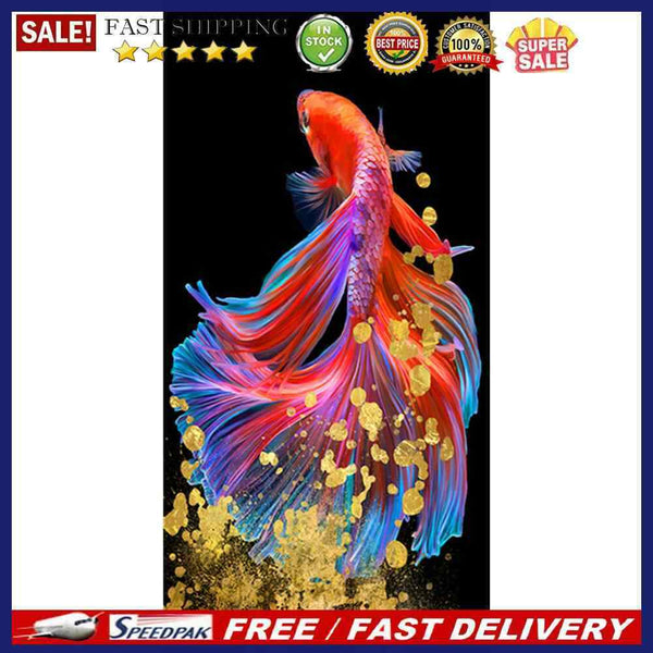 Frameless Oil Paint By Numbers DIY Fish Picture Craft Kit for Room Decoration