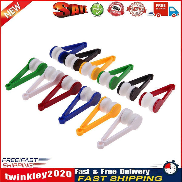 Multi-functional Portable Glasses Cleaner Brush Clamp Clip Cleaning Tool Newly