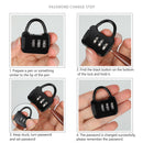 Zinc 3 Digit Code Combination Password Lock Mini Carrying Case Lock (Black)