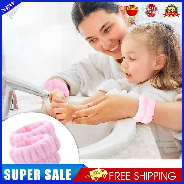 #A 2pcs Sports Bracelet Flannel Wash Towel Band for Washing Face Outdoor Sports