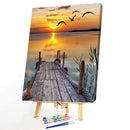 Painting By Numbers DIY Seagull Bridge Canvas Oil Wall Art Picture Ornaments Kit