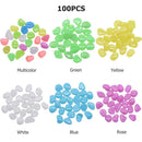 100pcs Luminous Pebbles Rocks Mix Color Stone Fish Tank Decoration (Blue)