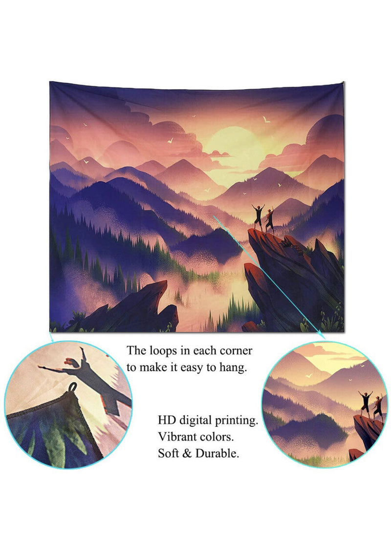 Tapestry Wall Hanging Mountain Sunset Landscape Bedroom Dorm Home 51.2 x 59.1"