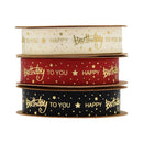 Flower Bouquet Gift Satin Ribbon Cake Decorative Gift Happy Birthday Ribbon