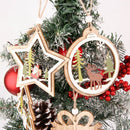 House Xmas Ornament Wood Hanging Christmas Tree Pendant Snowman Snowflake Elk