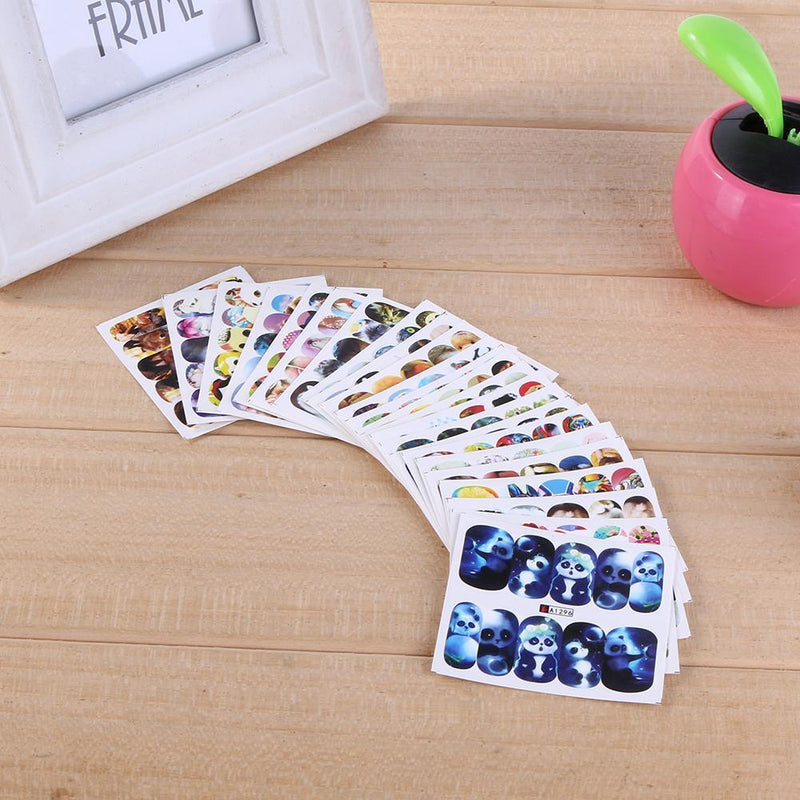 24 Sheets DIY Decals Nail Art Water Transfer Printing Stickers Mix Pattern