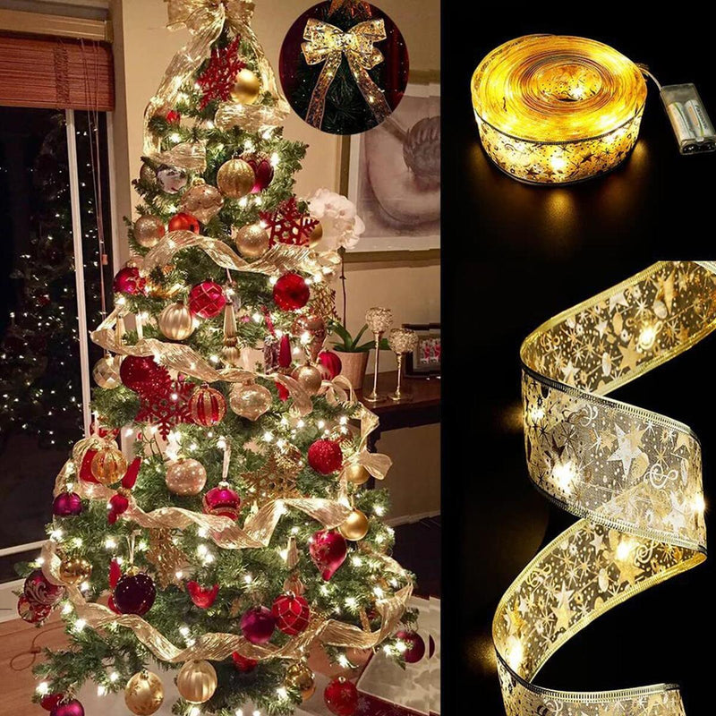 5M 100 LED Ribbon Fairy String Lights Gift Wrap Christmas Tree Party Decoration`