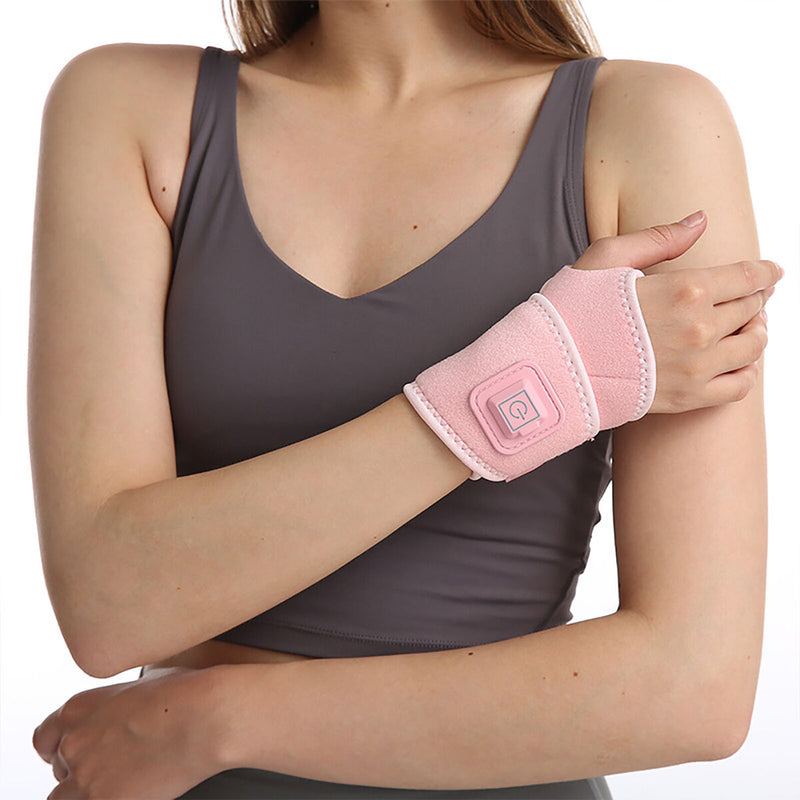 Heated Wristband Portable Wrist Heating Massager with 3 Modes (Pink) Newly