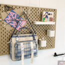 Large Capacity Crossbody Backpack Japanese Canvas Plaid Portable Shoulder Bag