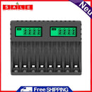 LCD Digital Battery Charger 8 Slots for Ni-MH/Ni-Cd AA AAA Rechargeable Battery