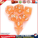 7pcs/Set Multi-sided Dices Digital Polyhedron Acrylic Board Game (Orange) Newly