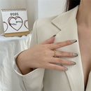 Birthday Party Sweet Women Girl Wedding Heart Ring Geometric Finger Ring Hollow