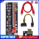 VER009S-Plus PCIE Riser 1X to 16X USB3.0 Cable SATA 6Pin Connector (Red)