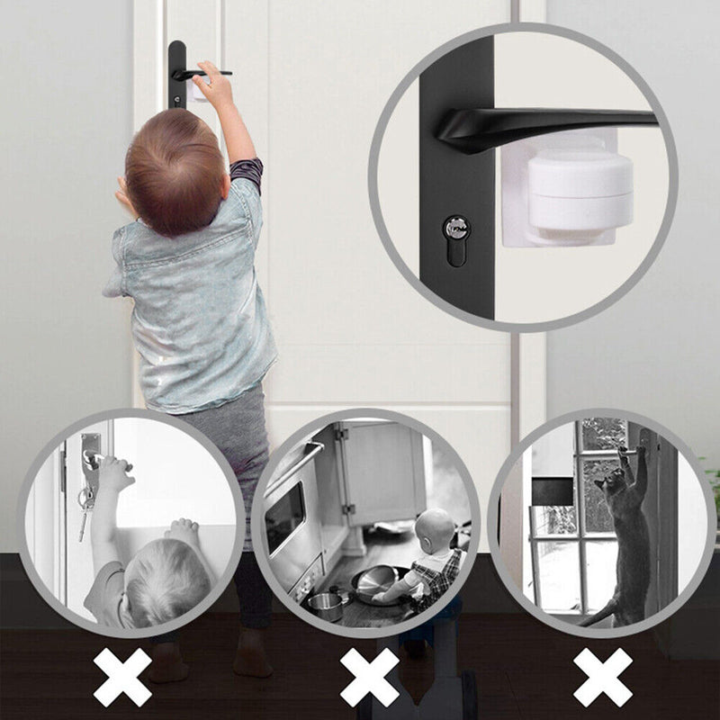 Anti-open Handle Lock Protection Device for Children Safety Door Lever Lock