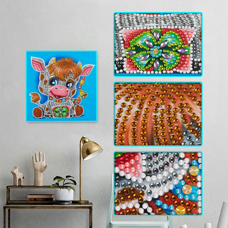 5D DIY Diamond Painting Cow Partial Special Shape Drill Mosaic (UP147) Newly