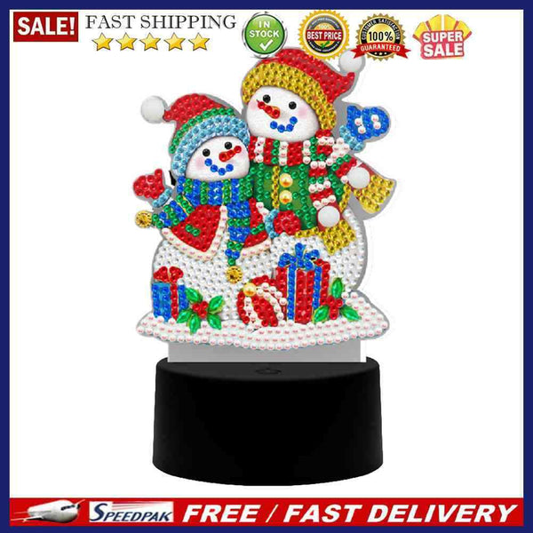 LED Lamp DIY Rhinestone Cross Stitch Home Decor Mosaic Handmade Gift Orname