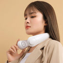 Mini Neck Fan Bladeless USB Rechargeable Neck Air Cooler (White 3000mAh)