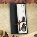 Retro Calligraphy Feather Dip Pen with 2 Nib Set Writing Gift Box (White) Newly