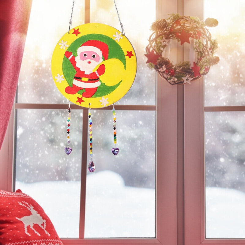 Santa Claus Hanging Pendants DIY Paint By Numbers Kit Handmade Decoration Crafts