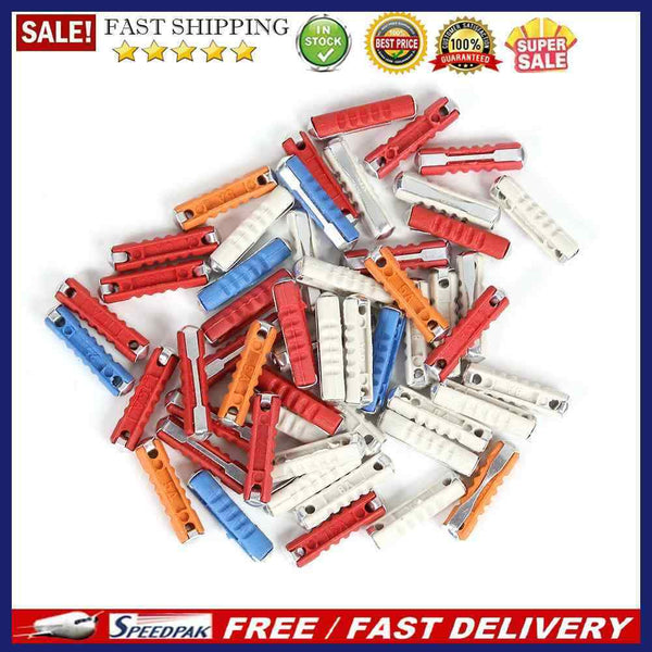 50pcs Car Fuse Kit 5A 8A 16A 25A Plastic+Zinc Continental Torpedo Auto Fuse