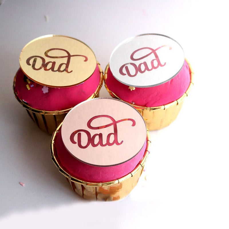 Dessert Happy Birthday Circle Cupcake Toppers Cake Decoration Dad Cake Topper