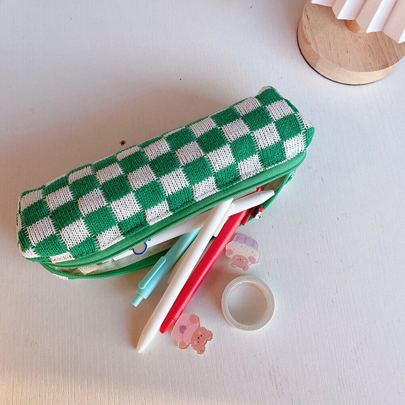2pcs Makeup Case Knitting Makeup Bags Zipper Portable Travel for Weekend Holiday