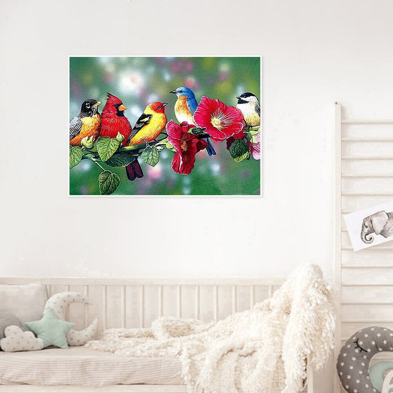 Bird on Branch Oil Paint By Numbers Kit Frameless Drawing Picture Wall Decor