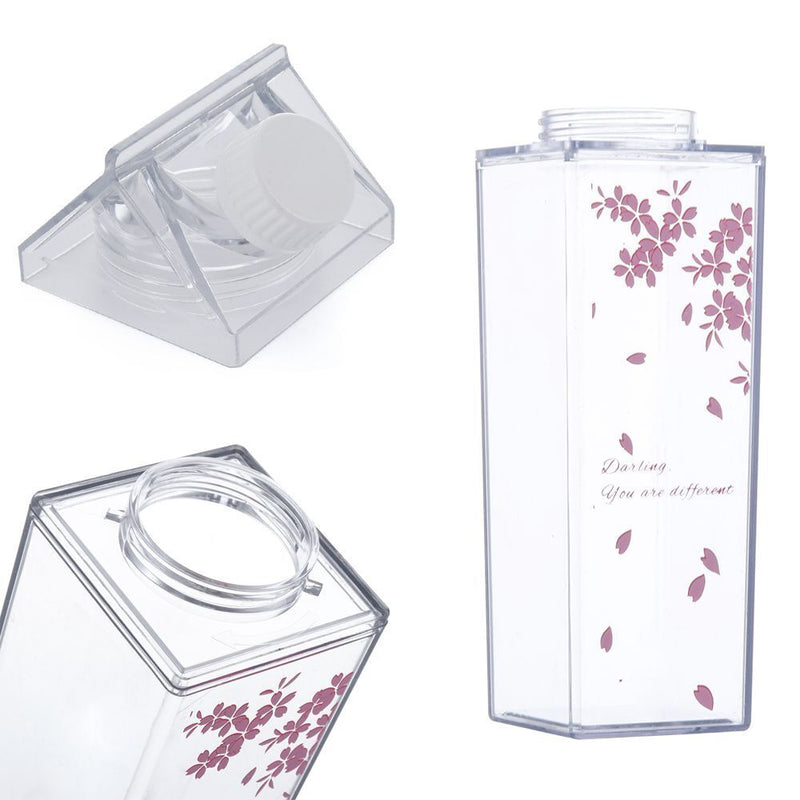 Water Drinking Transparent Milk Box Sport Water Bottle Drinking Cup Drink Jug