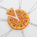 Best Friends Sisters Chain Necklace Pizza Slice Pendant Family Friendship