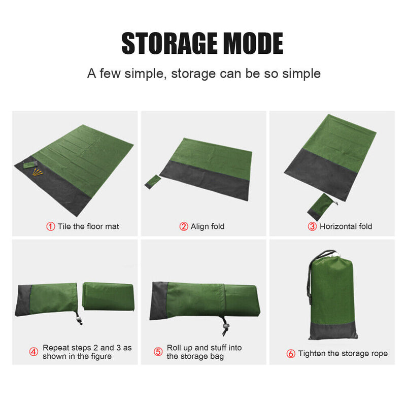 Waterproof Camping Mat Portable Outdoor Beach Folding Blanket Picnic Ground M