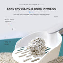 Cat Litter Scoop Kitty Litter Sifter Scoop with Caddy Holder (White+Grey) Newly
