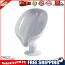 Leaf Shape Soap Box Drain Stand Suction Cup Punch-free Holder (Short Grey)