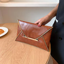 Fashion Leather Solid Color Envelope Bag Day Clutch Women Small Handbags Purse