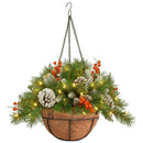 DIY Pre-Lit Artificial Christmas Hanging Basket Garden Patio Lawn Decorations`