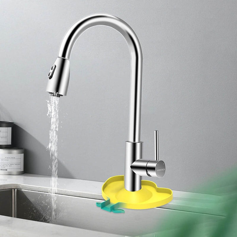 Silicone Faucet Surrounded Mat with Diversion Groove Kitchen Accessory (A)