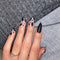 Women Fashion Black Matte Full Cover Leopard False Nail Tips Stiletto With Glue