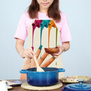 Kitchen Linen Apron Color Nail Polish Painted Party Supply Cleaning Pinafore