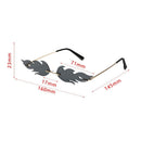 Narrow Sunglasses Fire Flame Wave Sun Glasses Fashion Sunglasses Rimless